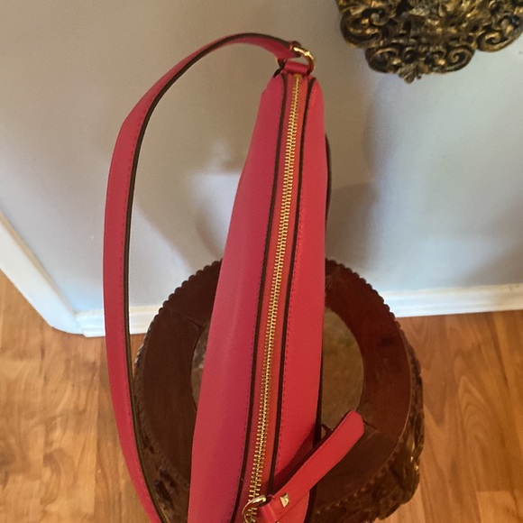 NWT MIchael Kors Dover Large Half Moon Shoulder Bag Hobo Electric Pink Leather - Picture 16 of 16